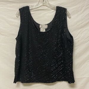 Adriana Papell Evening silk Sequined Tank Top XL